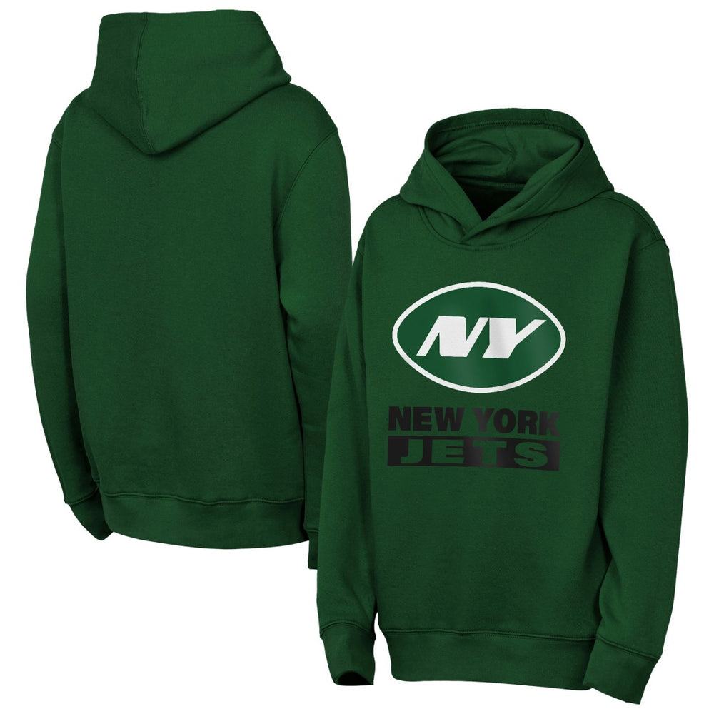 New York Jets Outerstuff Youth Back to Basics Hoodie Green - NFL