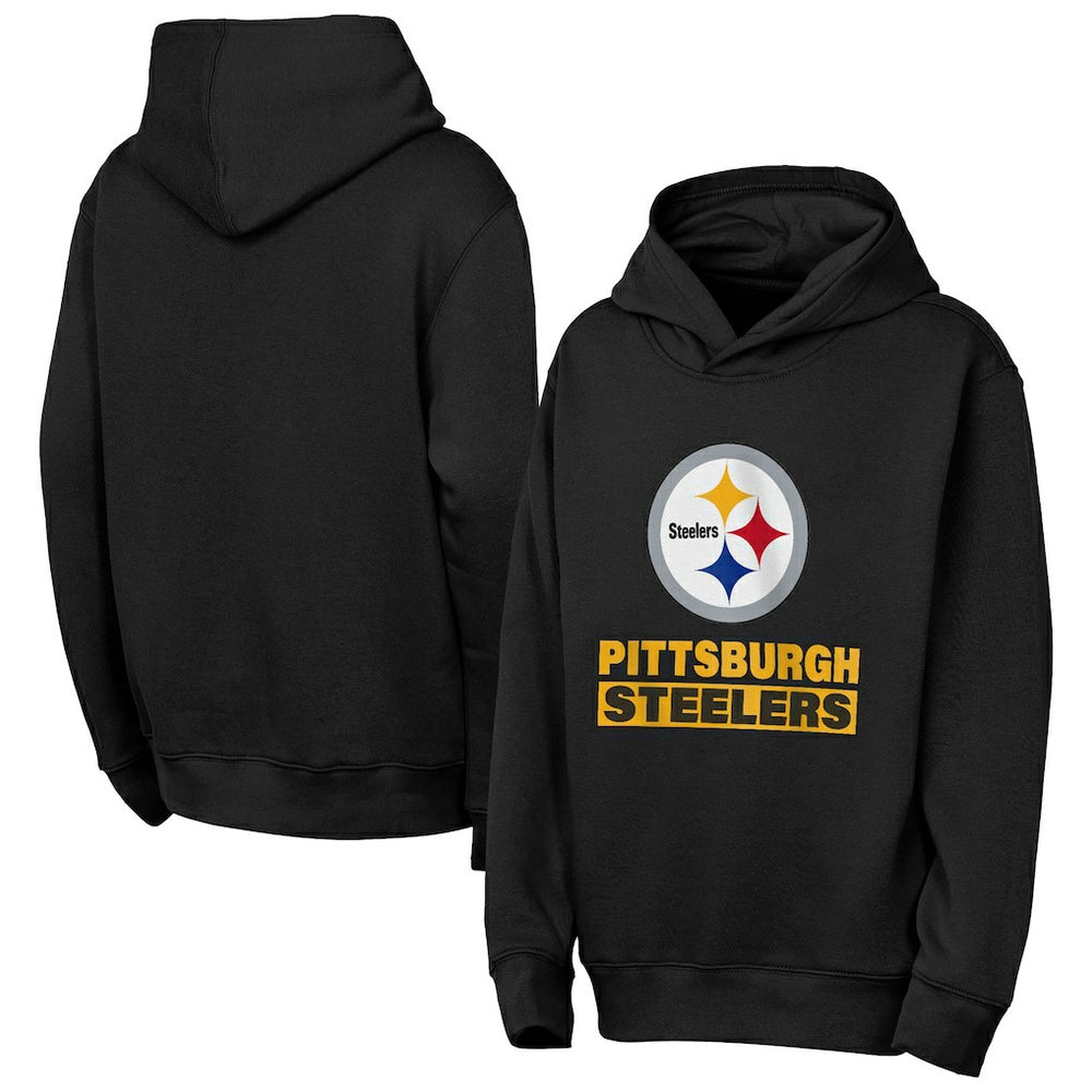 Pittsburgh Steelers Outerstuff Youth Back to Basics Hoodie Black - NFL