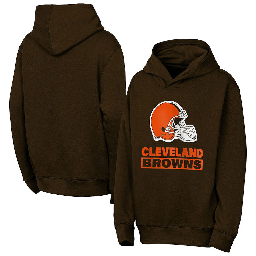 Cleveland Browns Outerstuff Youth Back to Basics Hoodie Brown - NFL