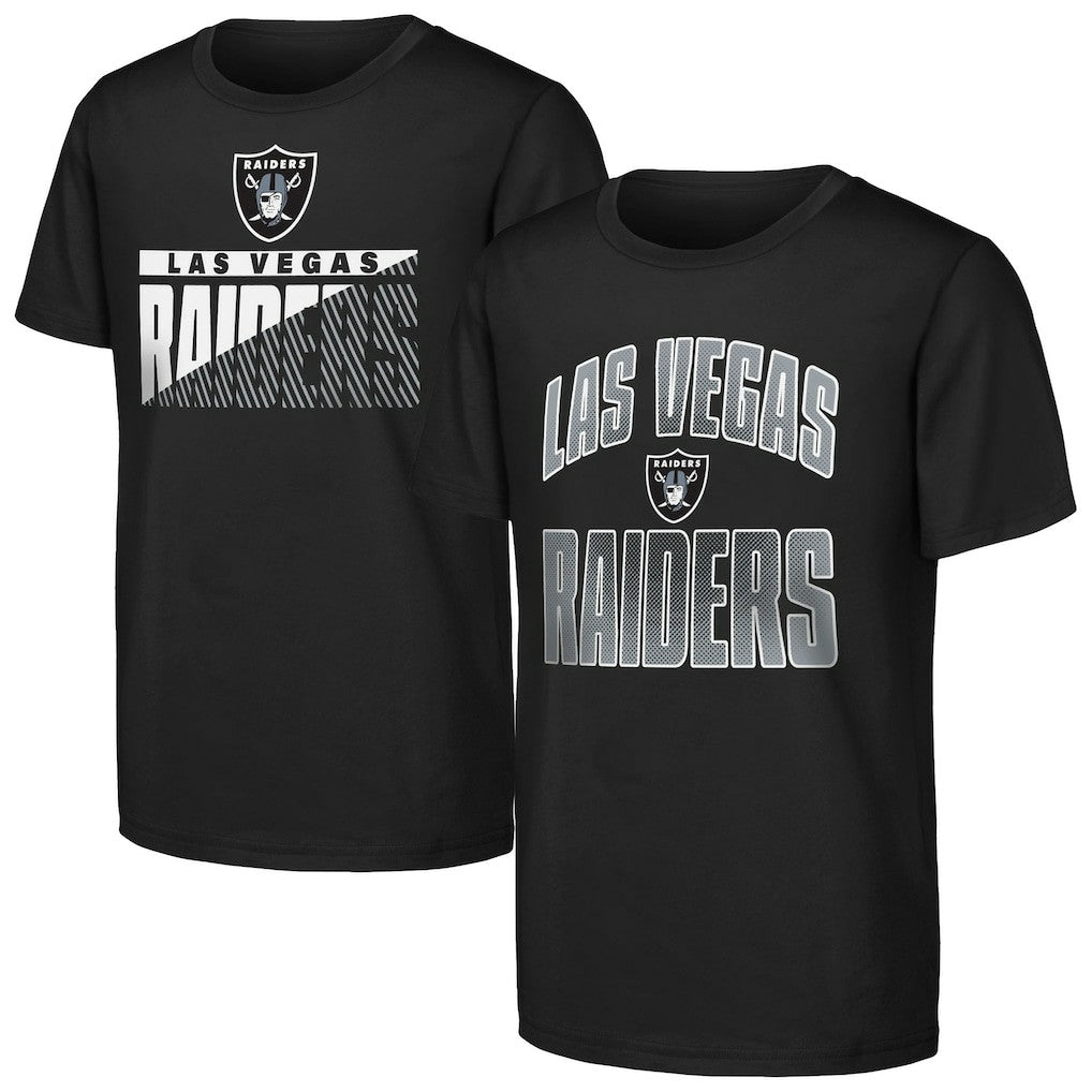Las Vegas Raiders Outerstuff Youth Never Quit 2-Pack T-Shirt Set Black - NFL