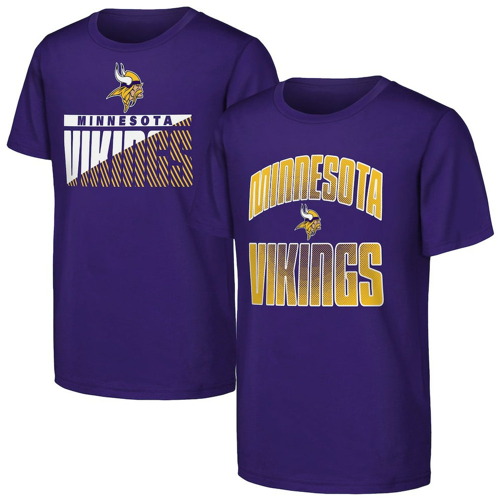 Minnesota Vikings Outerstuff Youth Never Quit 2-Pack T-Shirt Set Purple - NFL