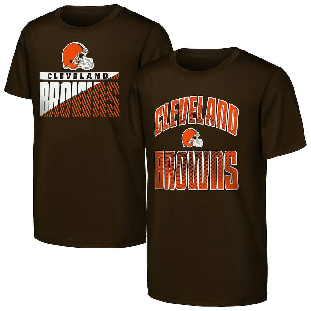 Cleveland Browns Outerstuff Youth Never Quit 2-Pack T-Shirt Set Brown - NFL