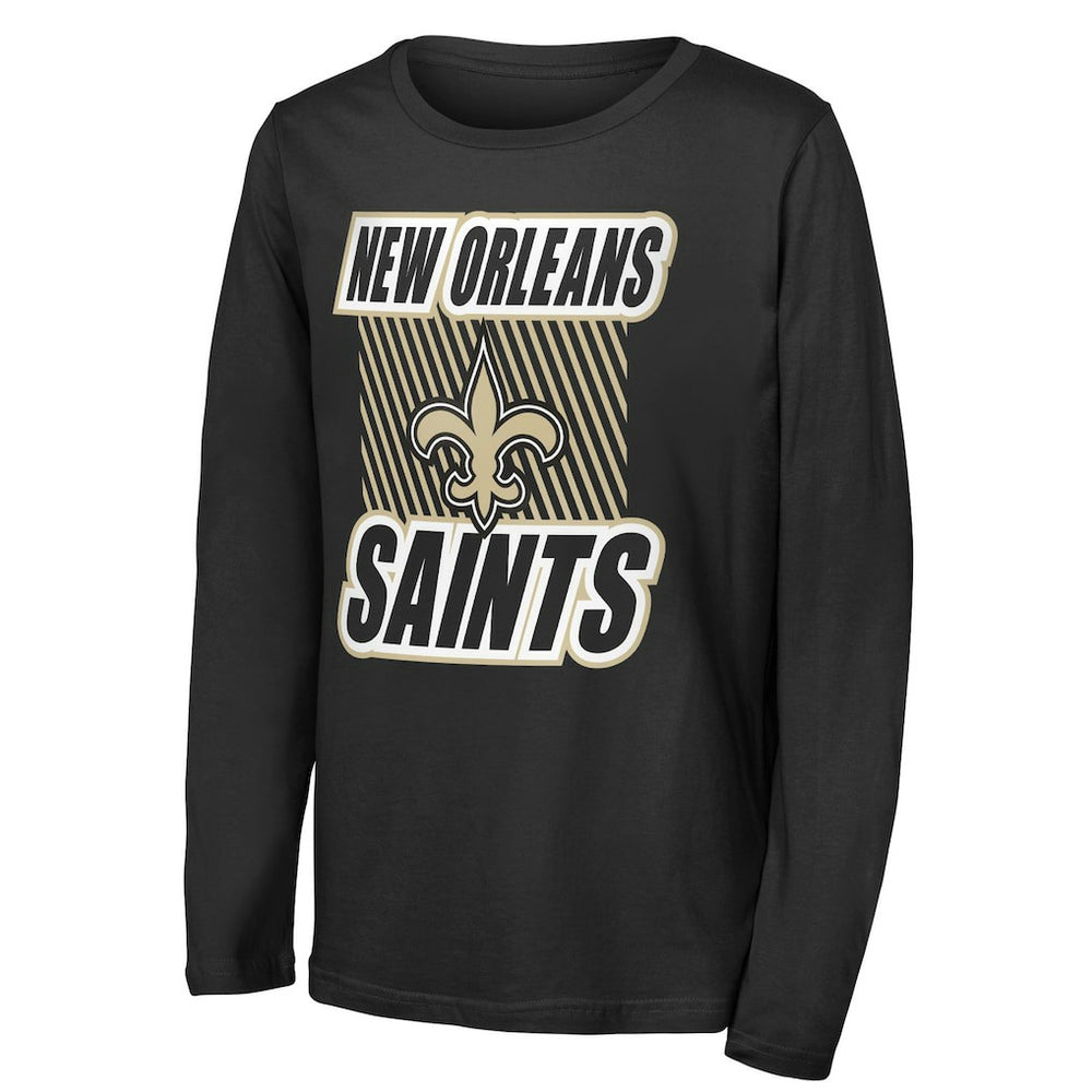 New Orleans Saints Outerstuff Youth Never Settle Long Sleeve T-Shirt Black - NFL