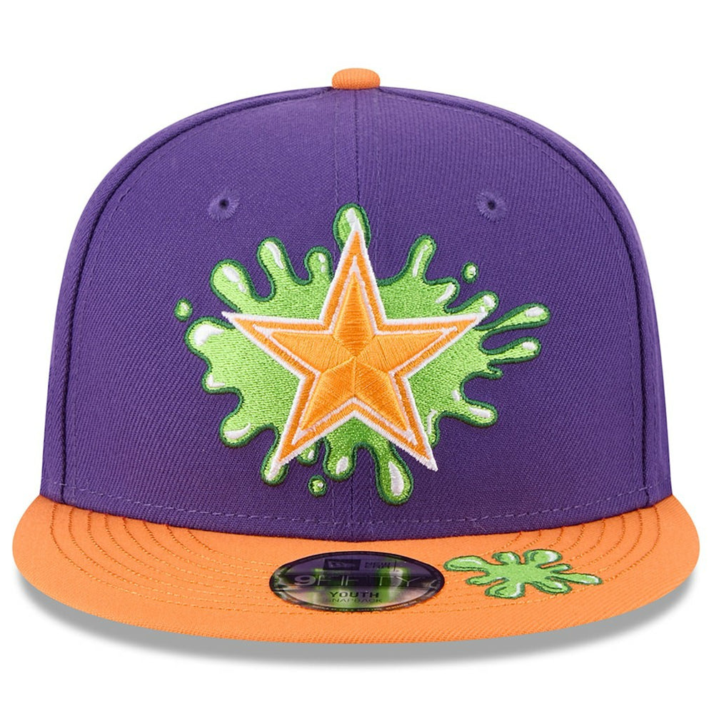 Dallas Cowboys New Era Youth Nickelodeon Slime 9FIFTY Snapback Hat Purple/Orange - NFL