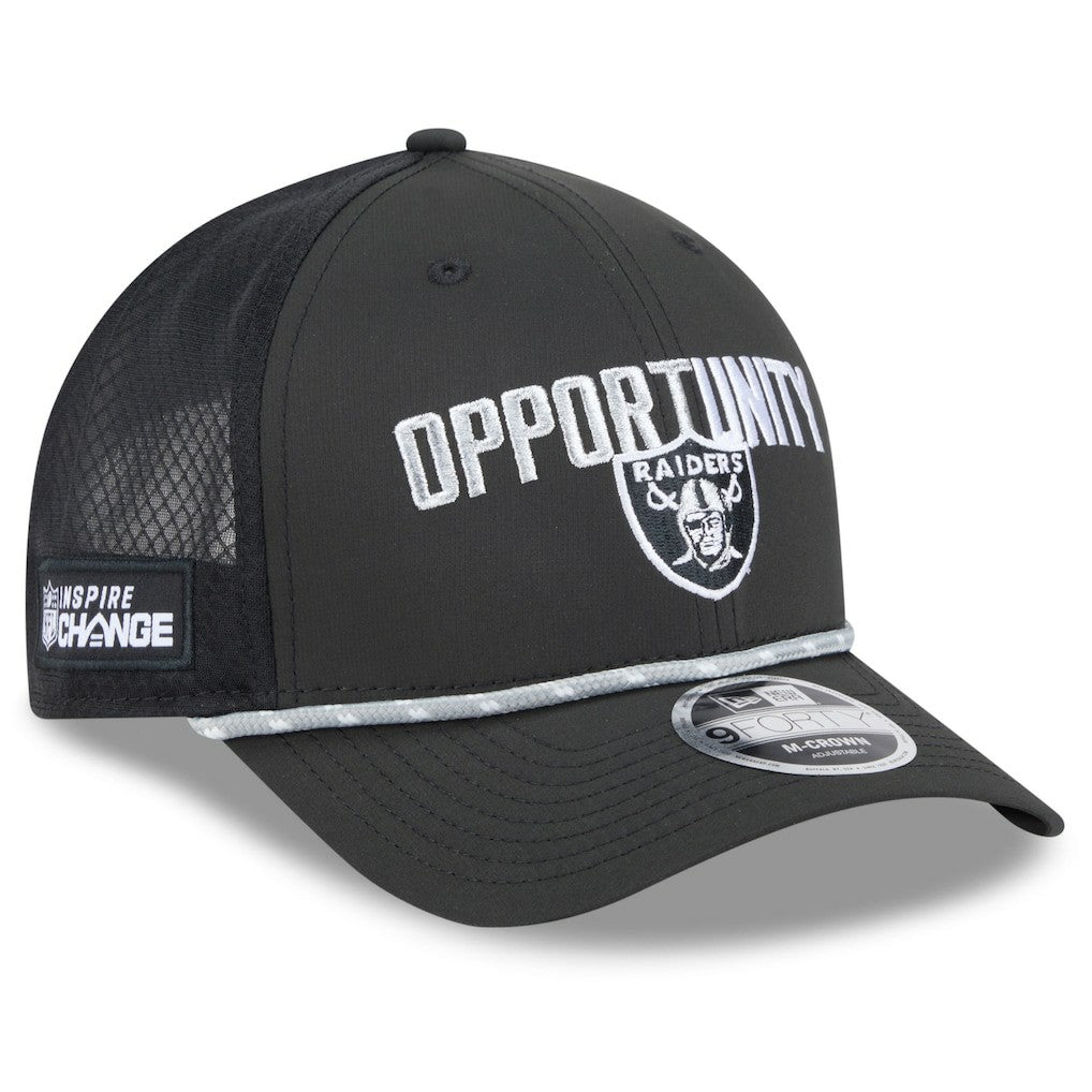 Las Vegas Raiders New Era 2025 Inspire Change 9FORTY M-Crown Adjustable Hat Black - NFL