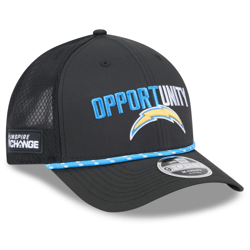 Los Angeles Chargers New Era 2025 Inspire Change 9FORTY M-Crown Adjustable Hat Black - NFL