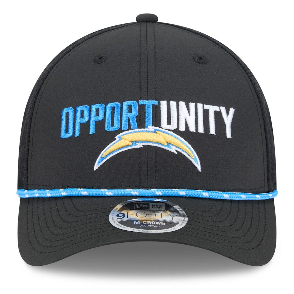 Los Angeles Chargers New Era 2025 Inspire Change 9FORTY M-Crown Adjustable Hat Black - NFL