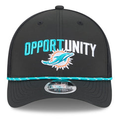 Miami Dolphins New Era 2025 Inspire Change 9FORTY M-Crown Adjustable Hat Black - NFL