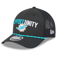 Miami Dolphins New Era 2025 Inspire Change 9FORTY M-Crown Adjustable Hat Black - NFL