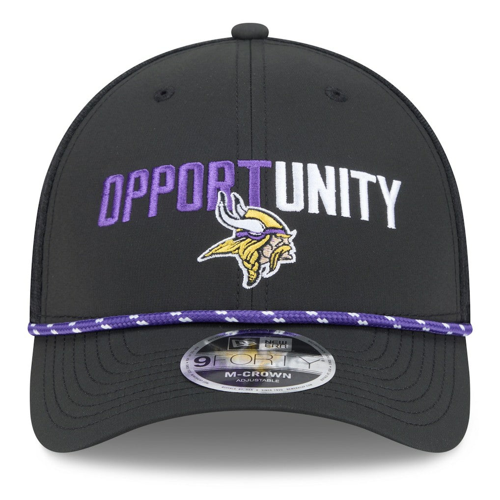 Minnesota Vikings New Era 2025 Inspire Change 9FORTY M-Crown Adjustable Hat Black - NFL
