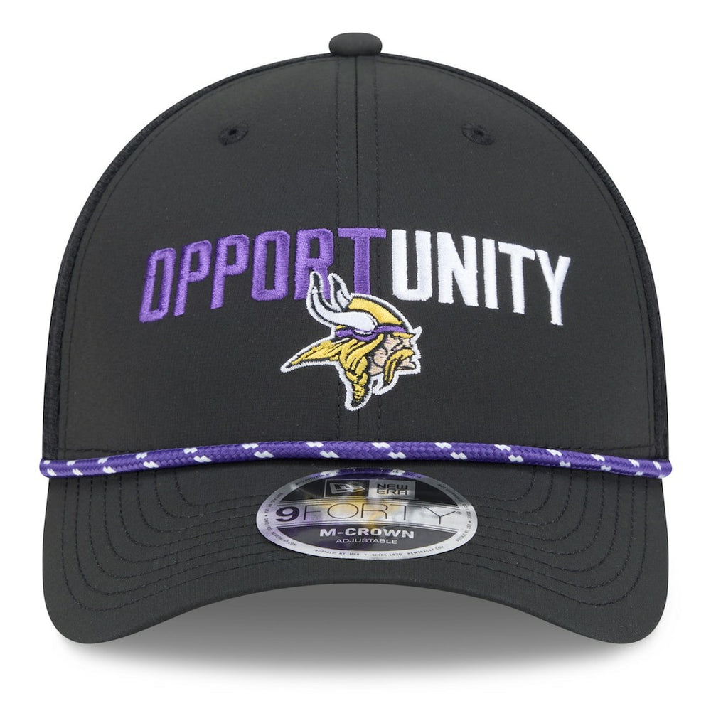 Minnesota Vikings New Era 2025 Inspire Change 9FORTY M-Crown Adjustable Hat Black - NFL