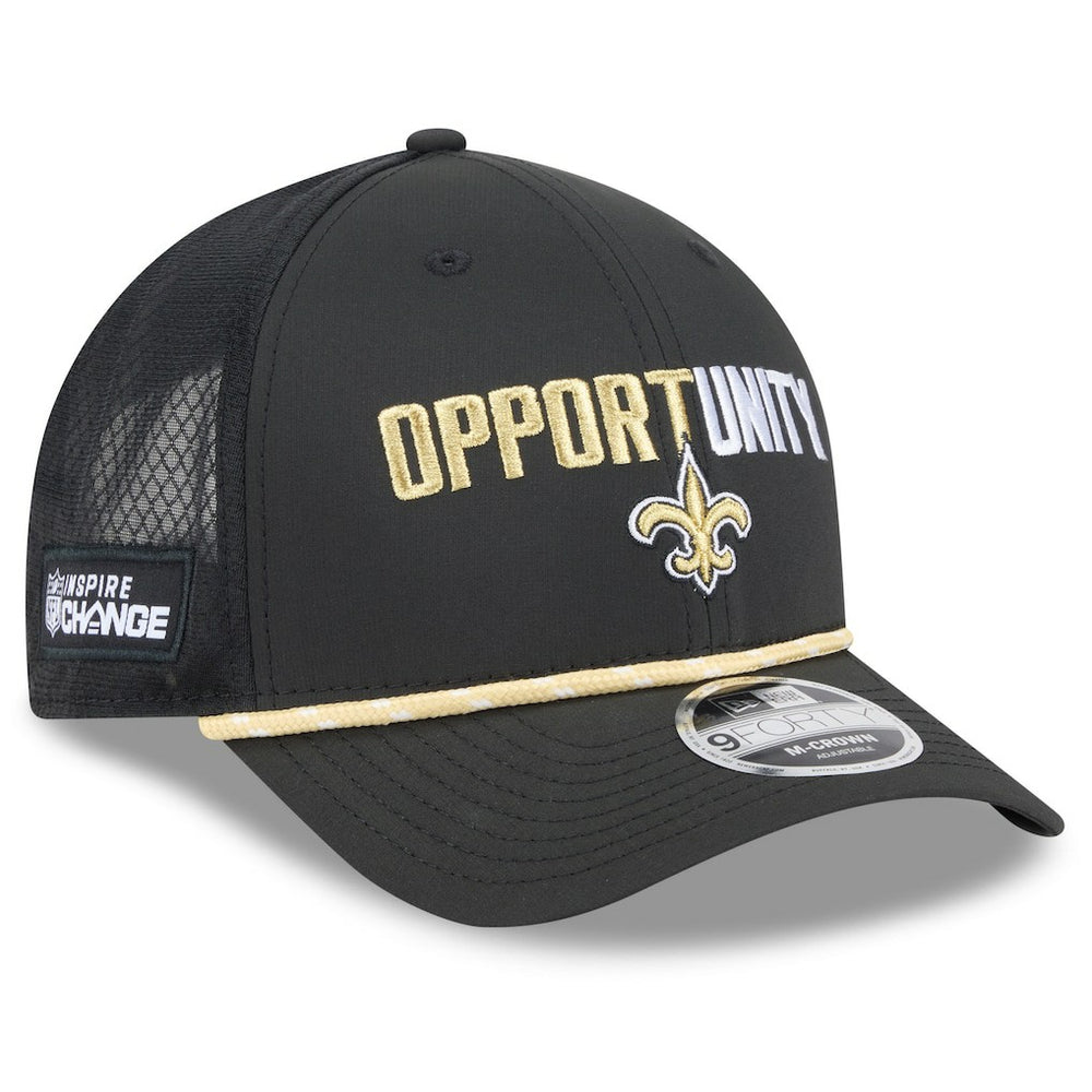 New Orleans Saints New Era 2025 Inspire Change 9FORTY M-Crown Adjustable Hat Black - NFL
