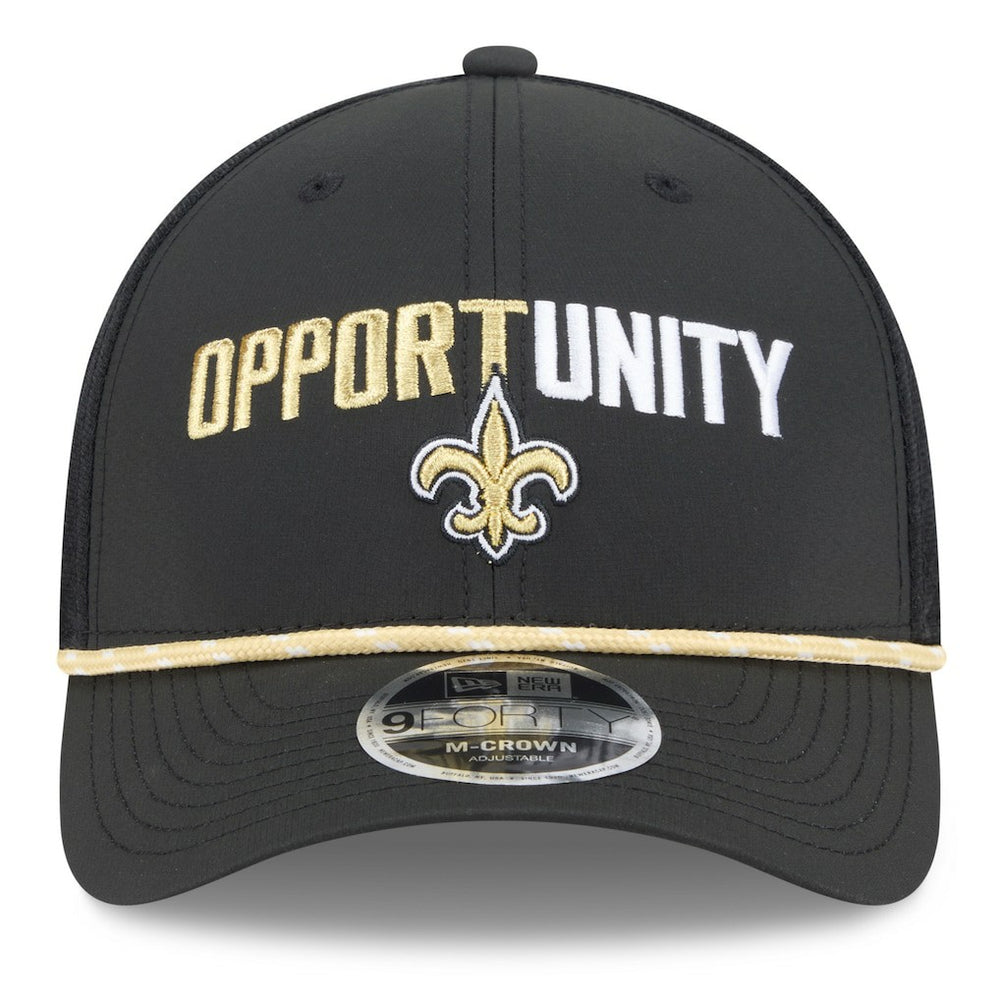 New Orleans Saints New Era 2025 Inspire Change 9FORTY M-Crown Adjustable Hat Black - NFL