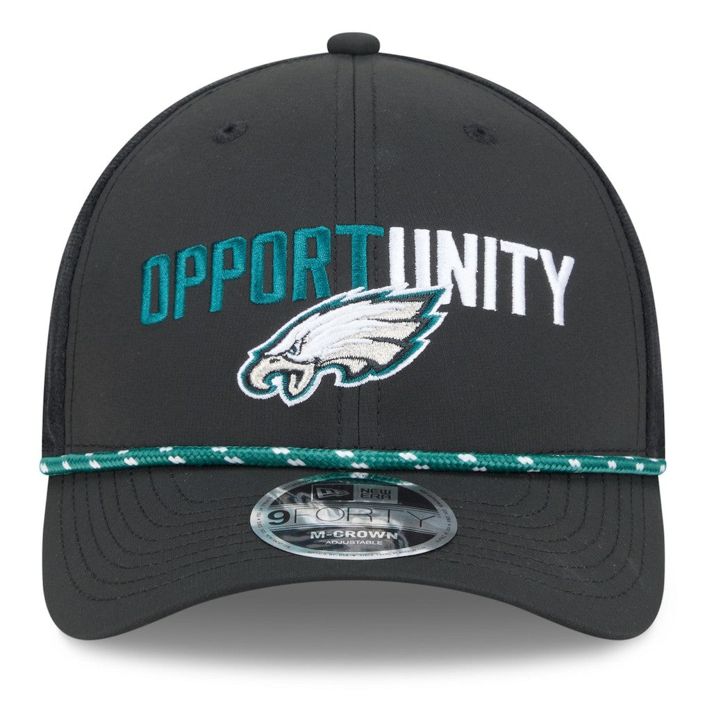 Philadelphia Eagles New Era 2025 Inspire Change 9FORTY M-Crown Adjustable Hat Black - NFL