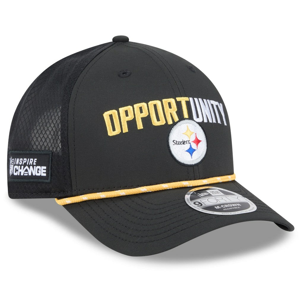 Pittsburgh Steelers New Era 2025 Inspire Change 9FORTY M-Crown Adjustable Hat Black - NFL