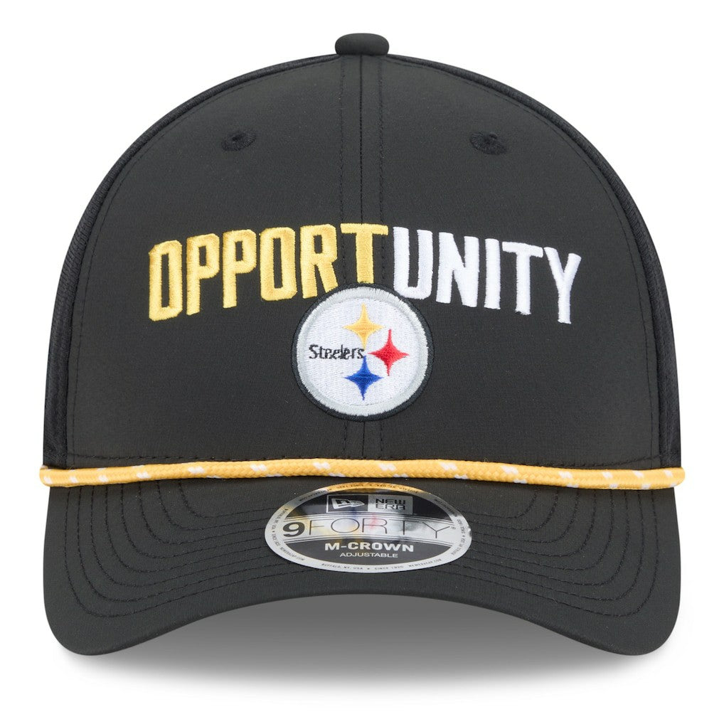 Pittsburgh Steelers New Era 2025 Inspire Change 9FORTY M-Crown Adjustable Hat Black - NFL
