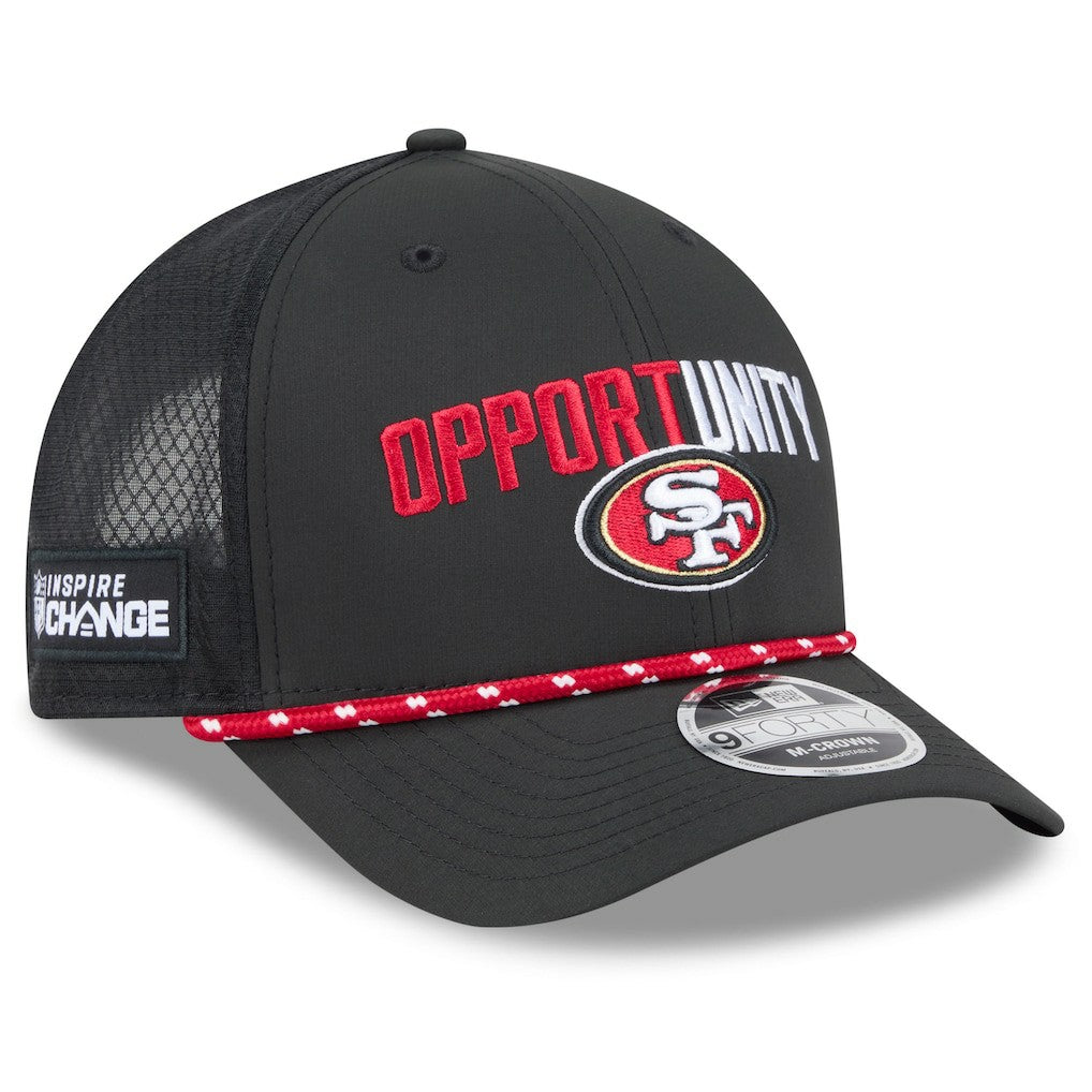 San Francisco 49ers New Era 2025 Inspire Change 9FORTY M-Crown Adjustable Hat Black - NFL