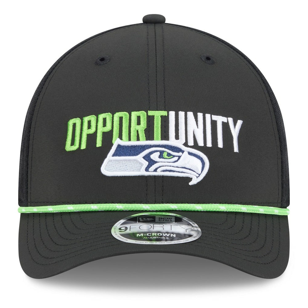 Seattle Seahawks New Era 2025 Inspire Change 9FORTY M-Crown Adjustable Hat Black - NFL
