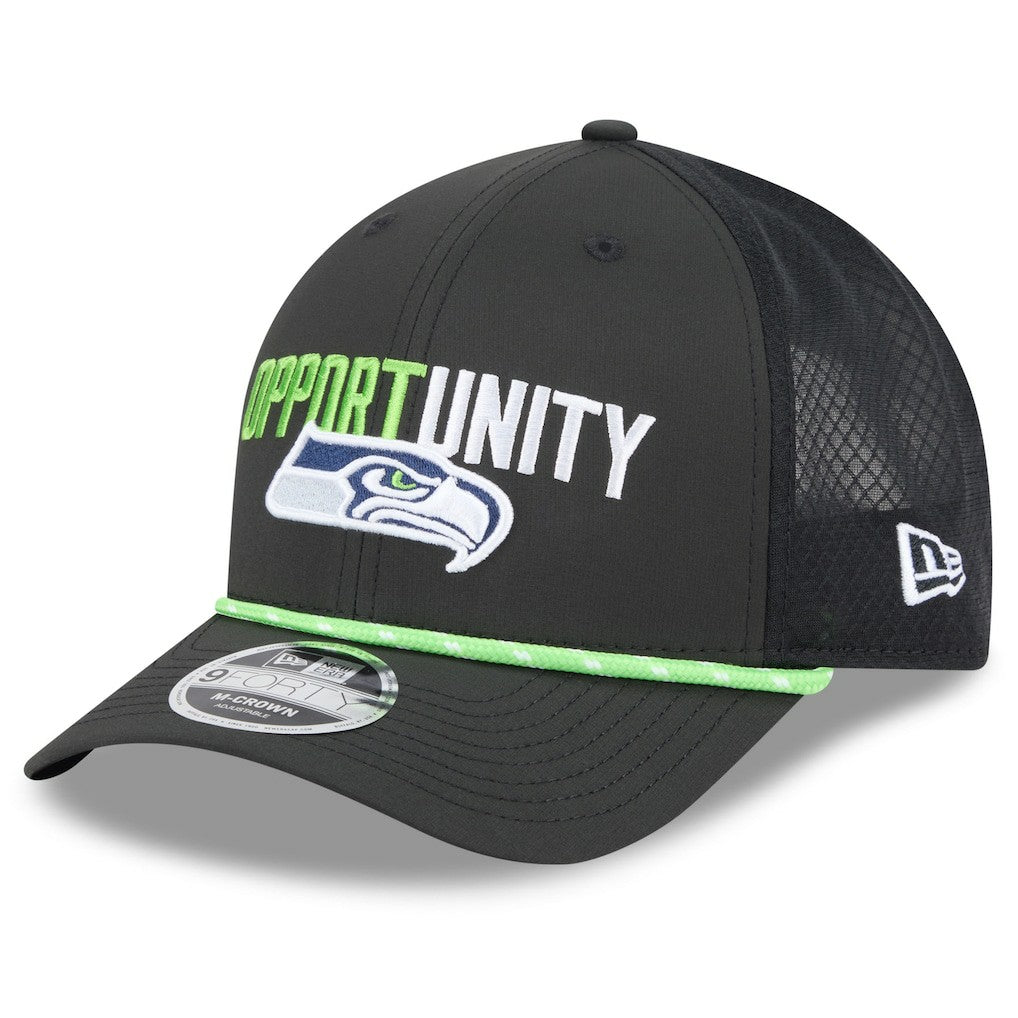 Seattle Seahawks New Era 2025 Inspire Change 9FORTY M-Crown Adjustable Hat Black - NFL