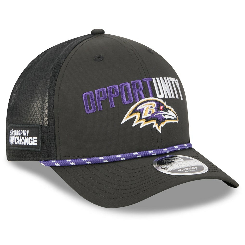 Baltimore Ravens New Era 2025 Inspire Change 9FORTY M-Crown Adjustable Hat Black - NFL