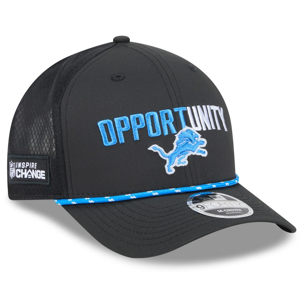 Detroit Lions New Era 2025 Inspire Change 9FORTY M-Crown Adjustable Hat Black - NFL