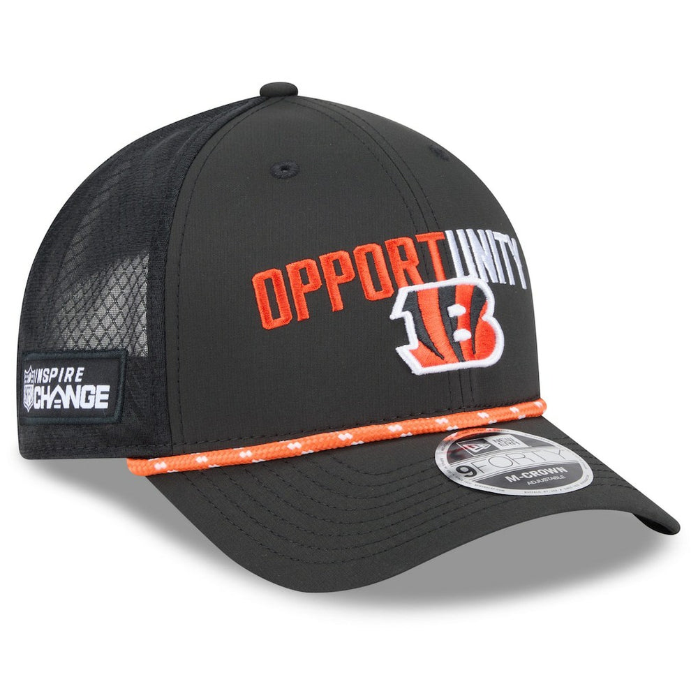 Cincinnati Bengals New Era 2025 Inspire Change 9FORTY M-Crown Adjustable Hat Black - NFL