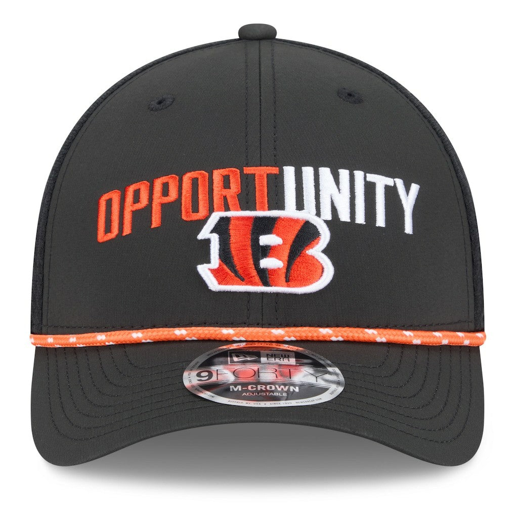 Cincinnati Bengals New Era 2025 Inspire Change 9FORTY M-Crown Adjustable Hat Black - NFL
