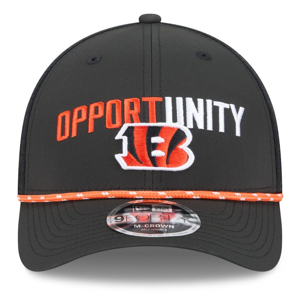 Cincinnati Bengals New Era 2025 Inspire Change 9FORTY M-Crown Adjustable Hat Black - NFL