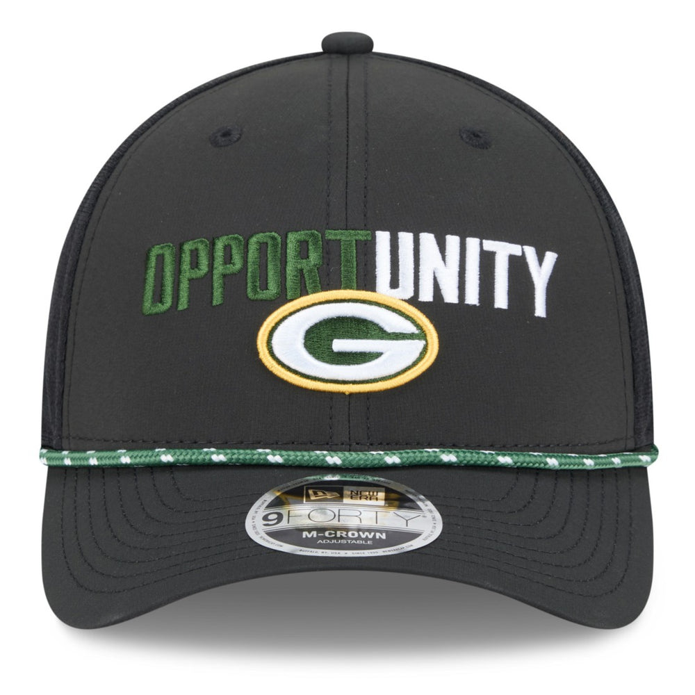 Green Bay Packers New Era 2025 Inspire Change 9FORTY M-Crown Adjustable Hat Black - NFL