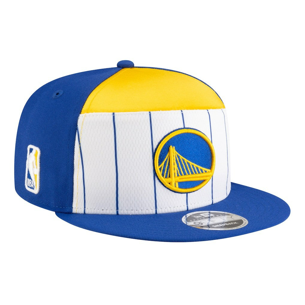 New Era - Golden State Warriors Youth 2025 NBA Tip Off Split Panel 9FIFTY Snapback Hat - White/Royal