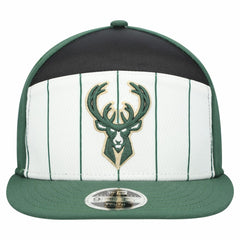 New Era - Milwaukee Bucks Youth 2025 NBA Tip Off Split Panel 9FIFTY Snapback Hat - White/Hunter Green