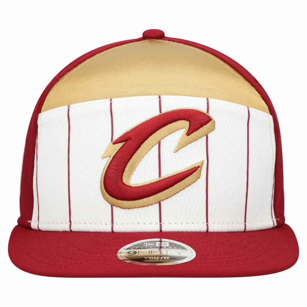 New Era - Cleveland Cavaliers Youth 2025 NBA Tip Off Split Panel 9FIFTY Snapback Hat - White/Wine