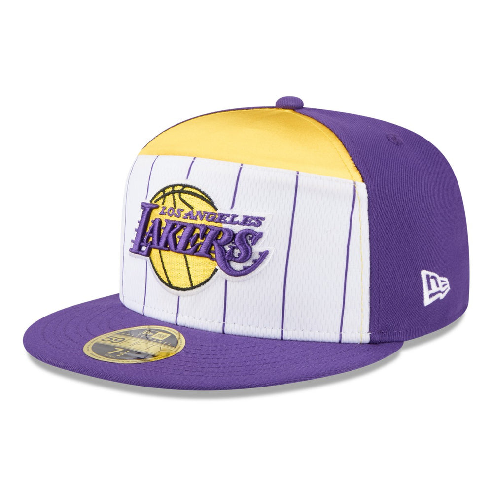 New Era - Los Angeles Lakers 2025 NBA Tip Off Split Panel 59FIFTY Fitted Hat - White/Purple