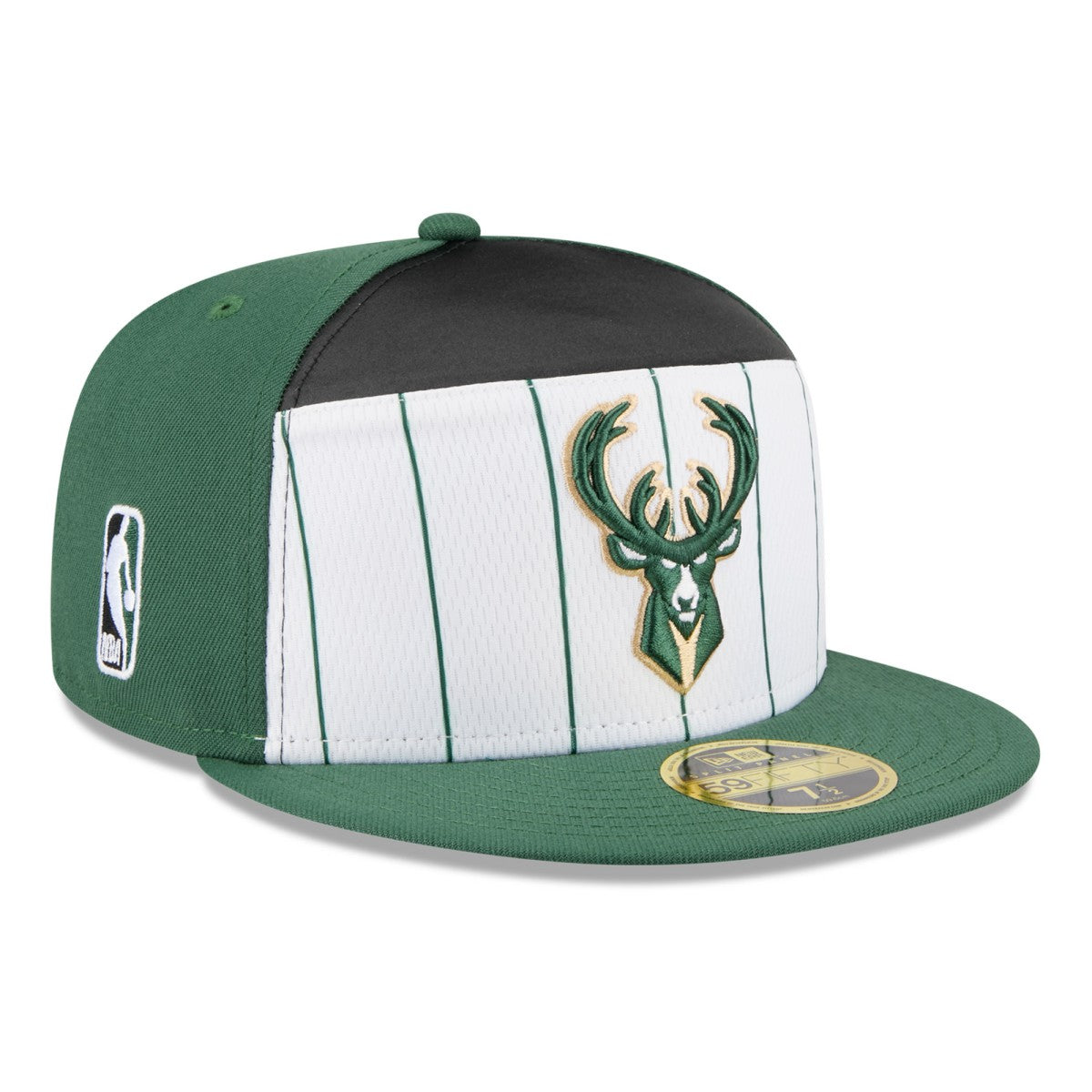 New Era - Milwaukee Bucks 2025 NBA Tip Off Split Panel 59FIFTY Fitted Hat - White/Hunter Green