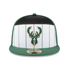 New Era - Milwaukee Bucks 2025 NBA Tip Off Split Panel 59FIFTY Fitted Hat - White/Hunter Green