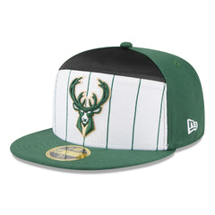 New Era - Milwaukee Bucks 2025 NBA Tip Off Split Panel 59FIFTY Fitted Hat - White/Hunter Green