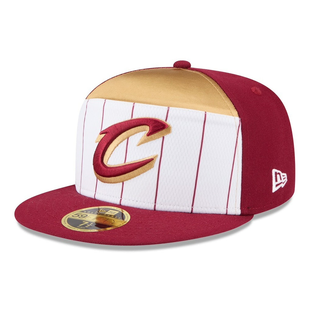 New Era - Cleveland Cavaliers 2025 NBA Tip Off Split Panel 59FIFTY Fitted Hat - White/Wine