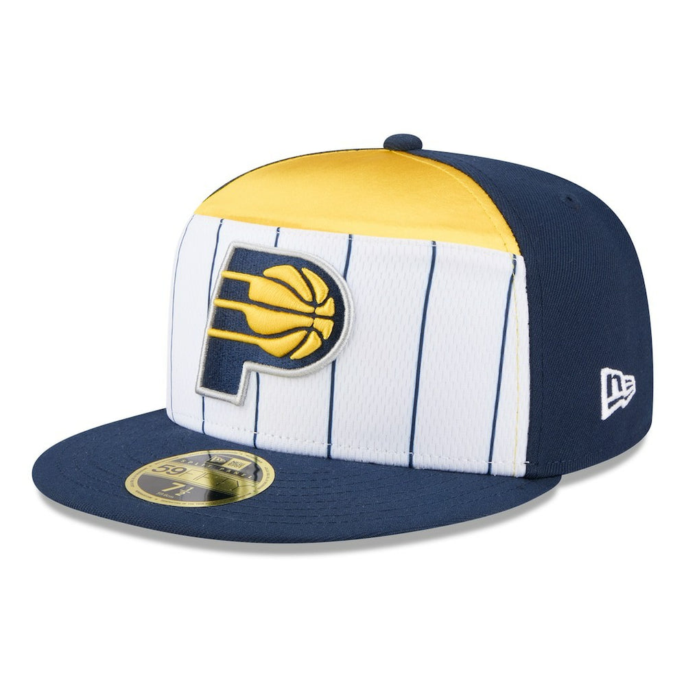 New Era - Indiana Pacers 2025 NBA Tip Off Split Panel 59FIFTY Fitted Hat - White/Navy