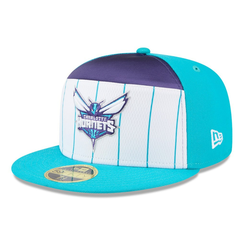 New Era - Charlotte Hornets 2025 NBA Tip Off Split Panel 59FIFTY Fitted Hat - White/Teal