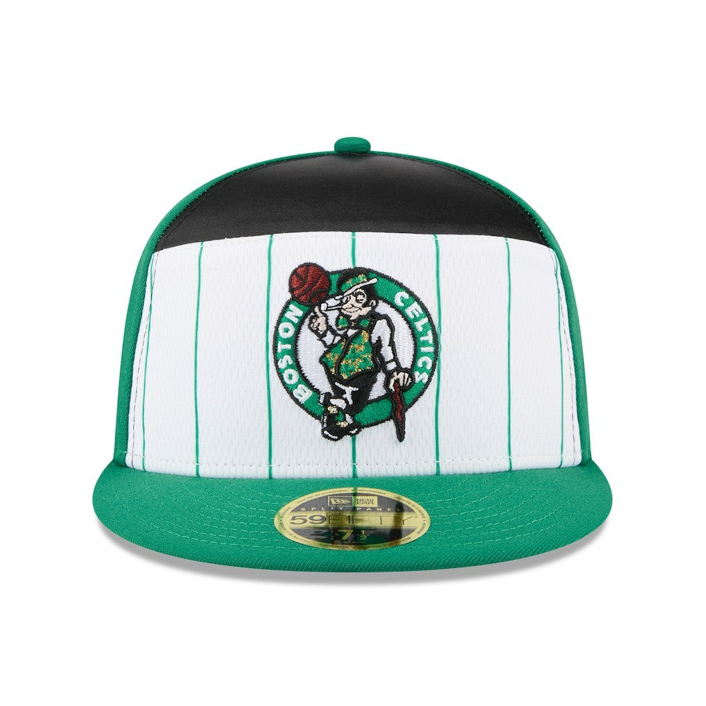 New Era - Boston Celtics 2025 NBA Tip Off Split Panel 59FIFTY Fitted Hat - White/Kelly Green