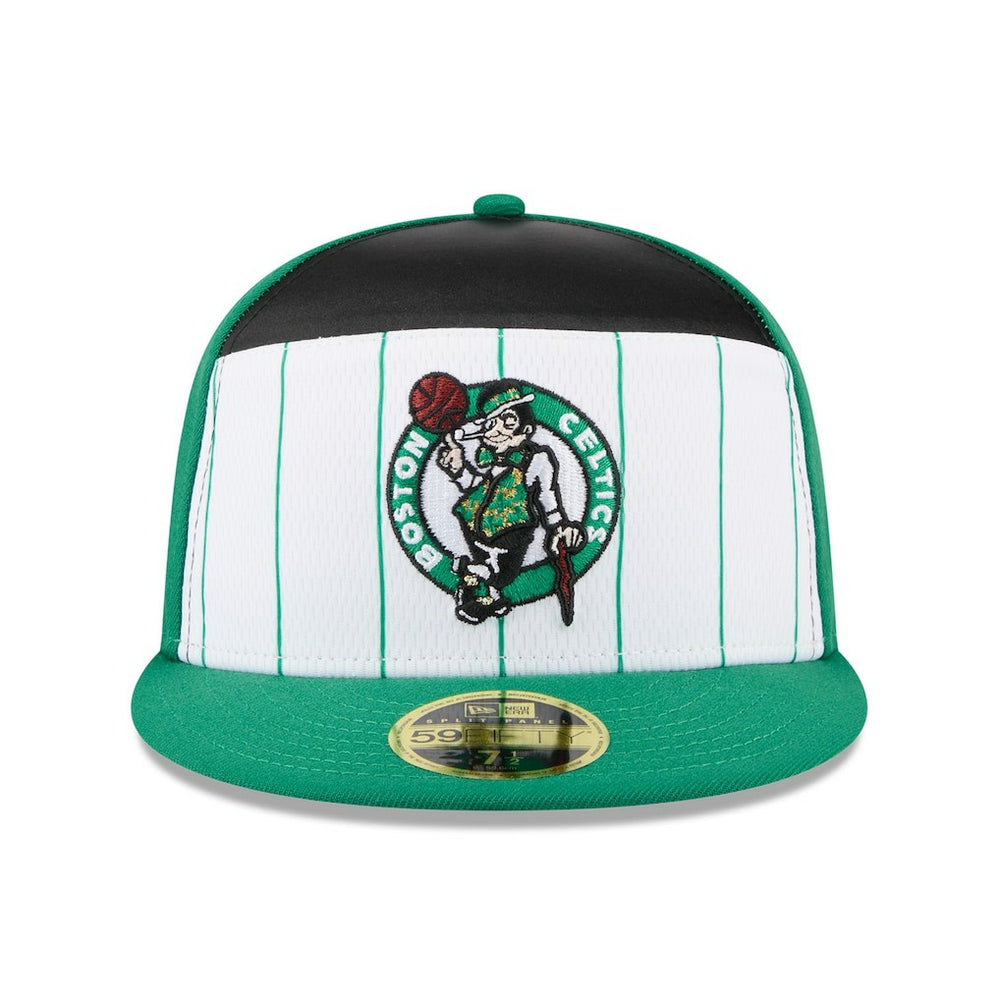New Era - Boston Celtics 2025 NBA Tip Off Split Panel 59FIFTY Fitted Hat - White/Kelly Green