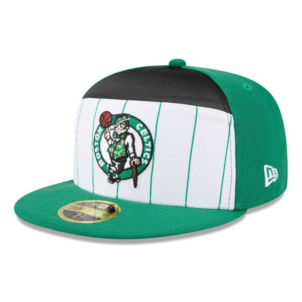 New Era - Boston Celtics 2025 NBA Tip Off Split Panel 59FIFTY Fitted Hat - White/Kelly Green
