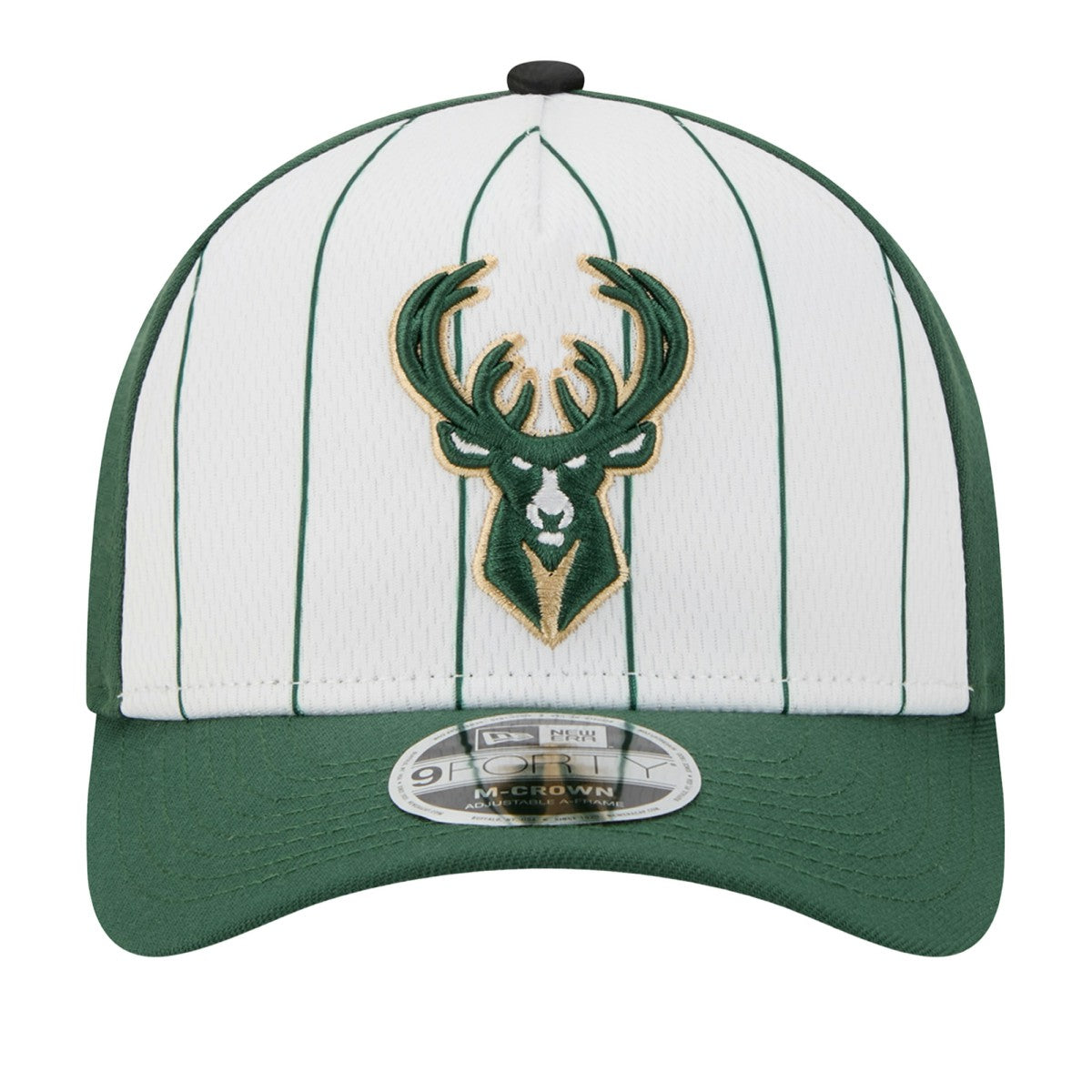 New Era - Milwaukee Bucks 2025 NBA Tip Off M-Crown A-Frame 9FORTY Adjustable Hat - White/Hunter Green