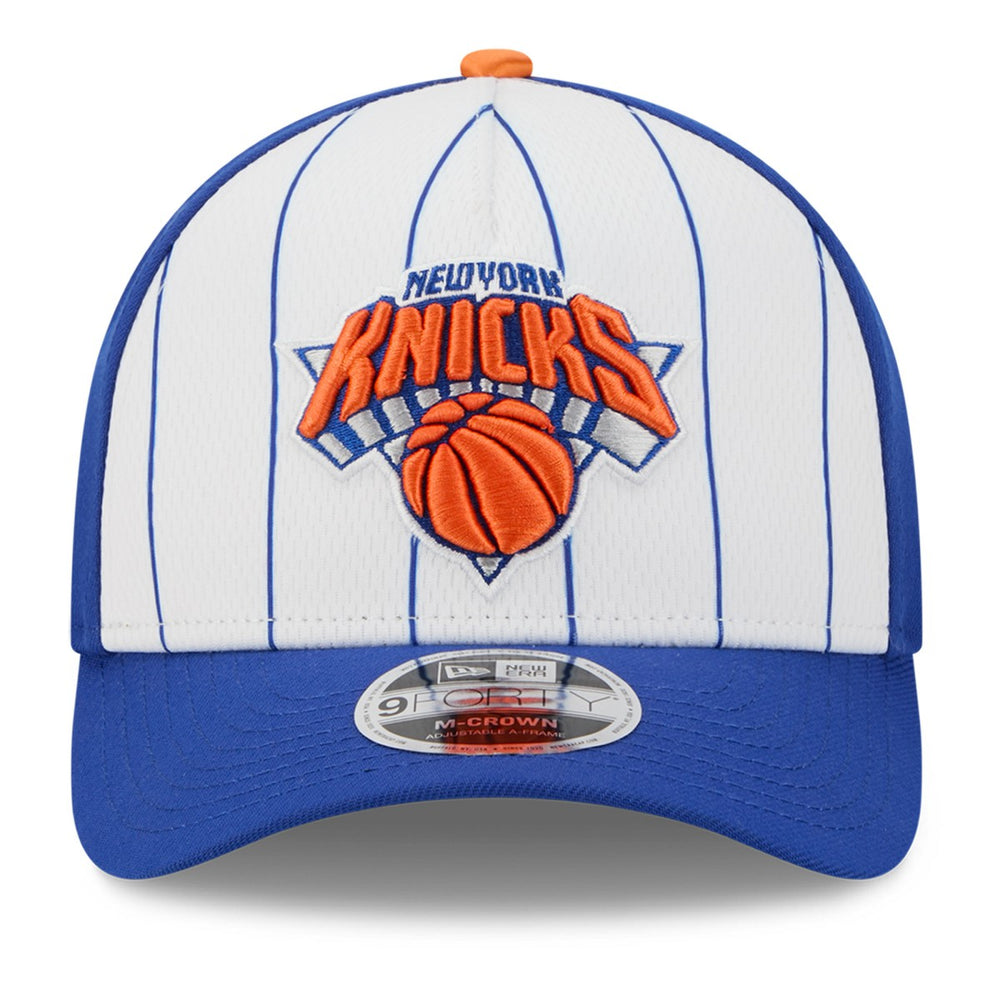 New Era - New York Knicks 2025 NBA Tip Off M-Crown A-Frame 9FORTY Adjustable Hat - White/Blue