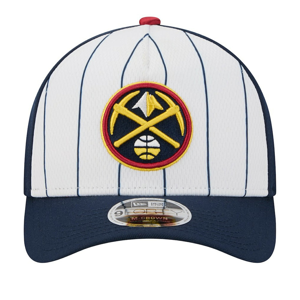 New Era - Denver Nuggets 2025 NBA Tip Off M-Crown A-Frame 9FORTY Adjustable Hat - White/Navy