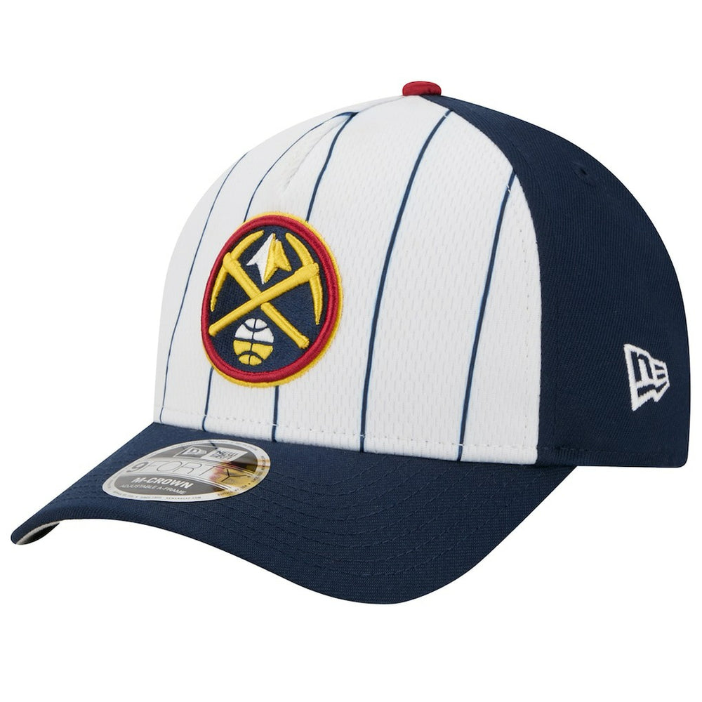 New Era - Denver Nuggets 2025 NBA Tip Off M-Crown A-Frame 9FORTY Adjustable Hat - White/Navy