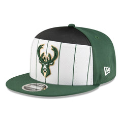 New Era - Milwaukee Bucks 2025 NBA Tip Off Split Panel 9FIFTY Snapback Hat - White/Hunter Green