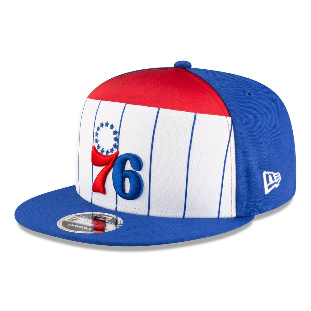 New Era - Philadelphia 76ers 2025 NBA Tip Off Split Panel 9FIFTY Snapback Hat - White/Blue