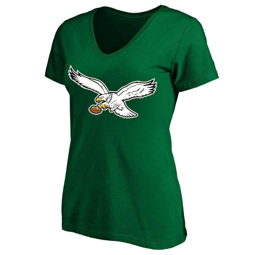Philadelphia Eagles Women's Plus Size Vintage Logo V-Neck T-Shirt Kelly Green - Fanatics