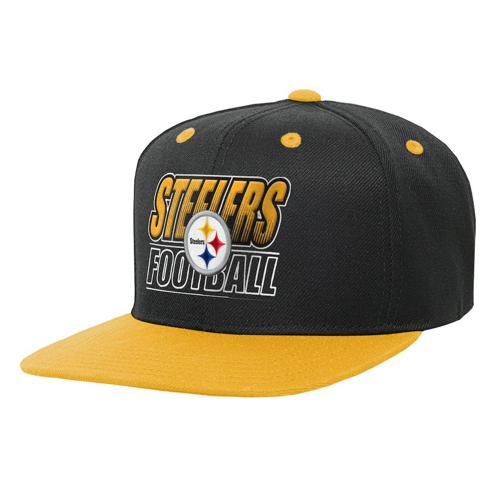 Pittsburgh Steelers Outerstuff Youth Team Gradient Deadstock Snapback Hat Black - NFL